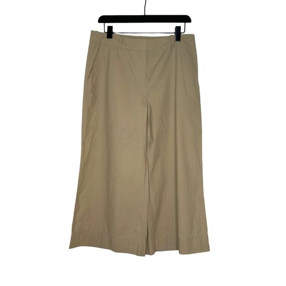 LAFAYETTE 148 Womens 8 Tan Beige Wide Leg Trouser Career Cropped Pants - Picture 2 of 5